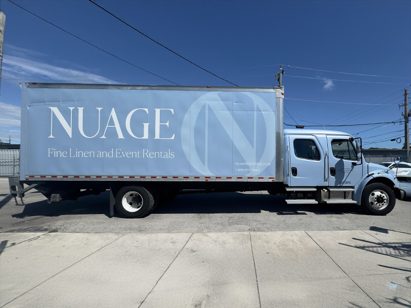 Nuage Events box truck wrap Miami