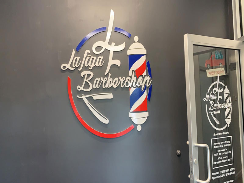 Figa Barbershop 3D letters – Miami custom signage