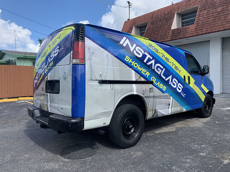 Instaglass van, custom full color wrap, Miami