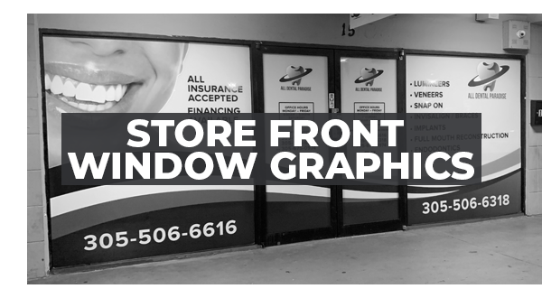 Storefront Graphics, Miami Window Graphics, Window Perforated, Window Decals, vinyl windows, one way vision sign, microperfored vinyl